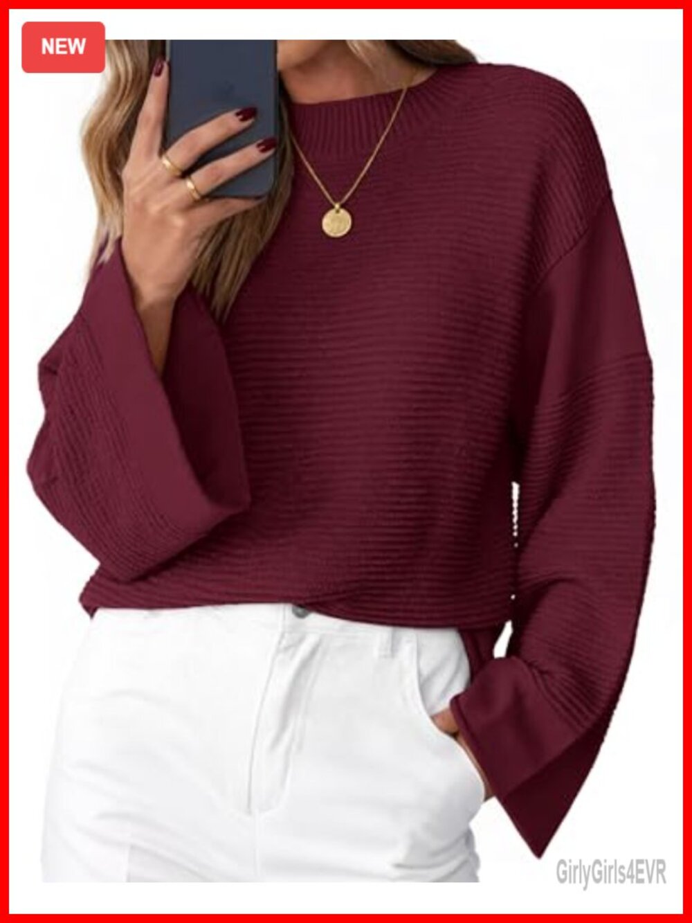 Oversized Chunky Ribbed Knit Pullover Sweater Crew Neck Long Sleeve